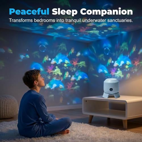 Dynamic Rotating LED Projector Light, 360° Rotating Ocean Wave Night Light Projector, Multi-Angle Projection Base, for Bedroom, Home Theater, Meditation and Relaxation (Ocean) - color: Ocean