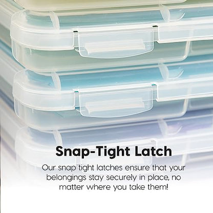 IRIS USA Board Game Storage |Made in USA| Slim Craft Case (4-Pack) - Clear | Fits 8.5" x 11" & A4 Paper, Organizers with Built-In Handle & Snap-Tight Lids, Containers for Puzzles, Art & Scrapbooking - size: 4 Pack