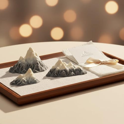 Kai Dream Miniature Snow Mountain 3D Decorative Sculpture Set, Desktop Office Decor, Bookshelf Ornament, Home Accent, Zen Garden Display (Light Yellow, Large Size Only) - size: Large Size Only