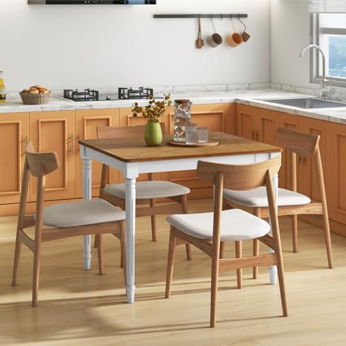 Giantex Rectangular Extendable Dining Table for 4-8 People with Rubber Wood Legs, 220 Lbs Capacity, Large Folding Kitchen Table for Dining Room, Living Room, Small Space, Dinner, Dinette
