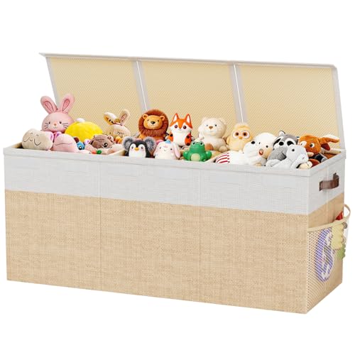 Dayacoco Extra Large Toy Box, Collapsible Toy Storage, Kids Organizer,Beige | Collapsible & Sturdy. For Kids, Boys & Girls. Organizes Toys, Books & Blankets. Ideal For Playroom, Nursery & Bedroom. - color: Beige