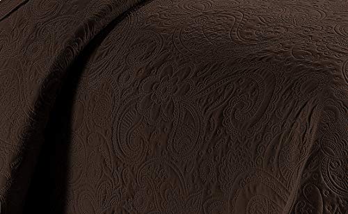 Linen Plus Embossed Coverlet Bedspread Set Oversized Solid Coffee Full/Queen Bed Cover Bedding New # Dana - color: Coffee, size: Full/Queen