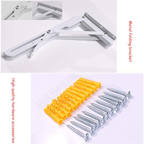 Wall Folding Table,Wall-Mounted Drop-Leaf Table,Workbench Balcony Table,Folding Kitchen Dining Table,Modern Office Bedroom Computer Writing Desk,Convertible Desk,45 Sizes (50X30cm/20x12in) - size: 50X30cm/20x12in