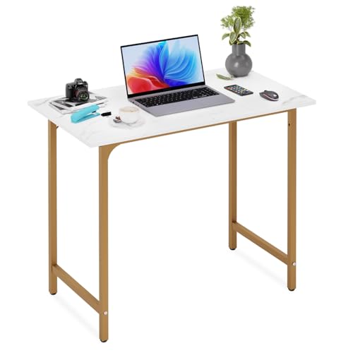 BestOffice Computer Desk,Home Office Desk, Modern Simple Style for Home Office Study Writing (Gold, 32 Inch) - color: Gold, size: 32 Inch