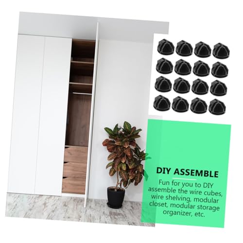 Lurrose 16pcs Sturdy Plastic Wire Cube Connectors for Modular Closets Sturdy Organizer Connectors Easy Assembly Storage Shelving System for Home and Office