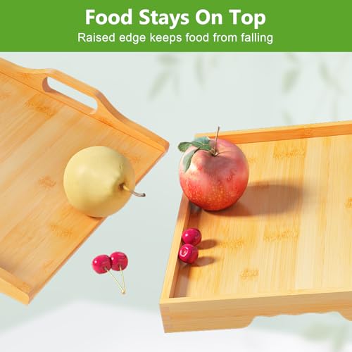 Youpehom Bamboo Bed Tray Table with Folding Legs, Large, Bamboo | Large bamboo bed tray with folding legs, handles and raised edges for meals, laptops, reading and serving in bed. - color: Bamboo, size: Large