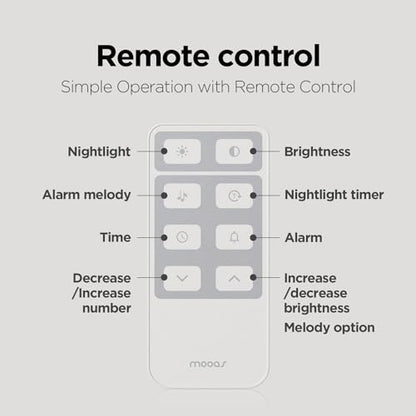 mooas Wooden Frame LED Silent Wall Clock (Wooden Frame Dark Brown) | Remote Control, Backlit Nightlight, Modern Digital LED Wall Clock Sunrise Alarm Melody 5 Brightness for Bedroom Living Room - color: Wooden Frame Dark Brown