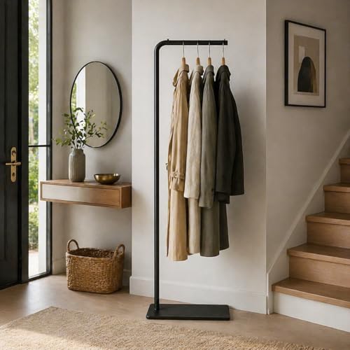 Matte Black Metal Coat Rack, Freestanding Coat Stand with Heavy-weight Slate Base, Modern Clothing Tree for Entryway, Bedroom, Hallway (A13) - color: A13
