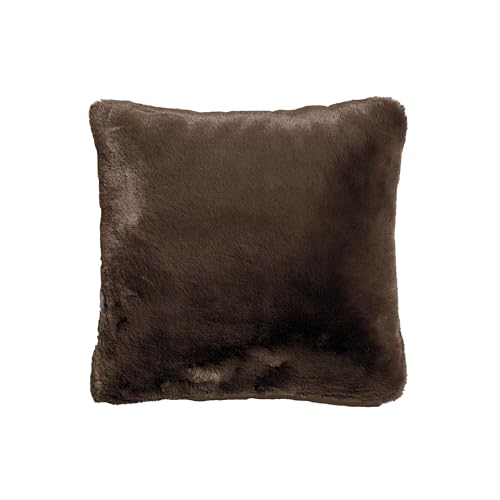 UnHide Squish Pillow, Extra Soft Faux Fur Square Shaped Throw Pillow | 100% Polyester Fill, Machine Washable, Perfect for Living Room, Bedroom, or Guest Room, 20” x 20”, Chocolate Hair - color: Chocolate, size: 20" x 20"
