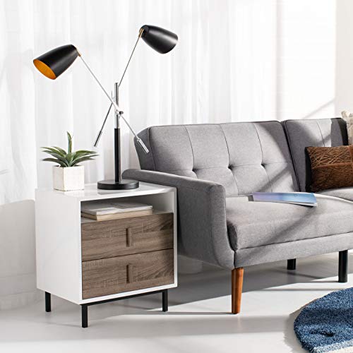 SAFAVIEH Lighting Collection Mavis Black/ Gold 2-light 32-inch Adjustable Height Bedroom Living Room Home Office Desk Nightstand Task Table Lamp (LED Bulbs Included) - color: Black/Gold