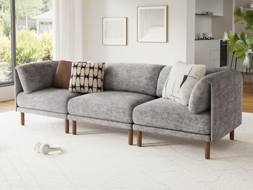 Cloud Sectional Couches for Living Room,Modular Sectional Sofa,Grey | Comfy Extra Deep 3 Seater,Mid Century Modern Sectional Cloud Couches With Solid Wood Leg,Large Sofa for Big Space - color: Grey, size: 3 Seats Sofa