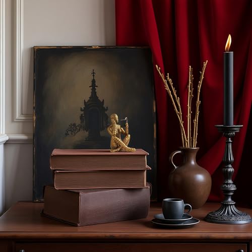 XINXUAN Gold Abstract Human Sculpture with Crystal Balls - Modern Art Deco Home/Office Shelf and Table Top Decoration, Ideal Gift for Art Lovers, 8" Tall (Letter-Gold Reading(S))
