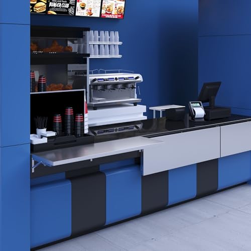 AmGood Stainless Steel Folding Wall Shelf 18 in. x 60 in. | NSF | Concession Stand, Food Truck, Kitchen, Restaurant, Garage, Laundry, Utility Room - size: 60" Long X 18" Deep