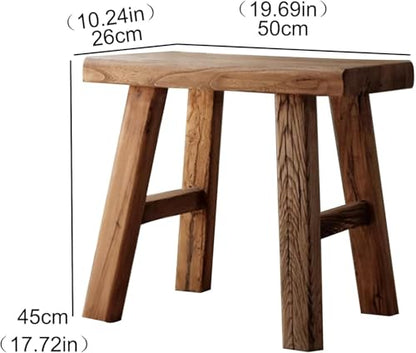 Entryway Dining Wood Bench Seat,Wooden End of Bed Bench for Bedroom Indoor Dining Table Entry Kitchen Narrow Bench Solid Wood(50cm(19.7in)) - size: 50cm(19.7in)