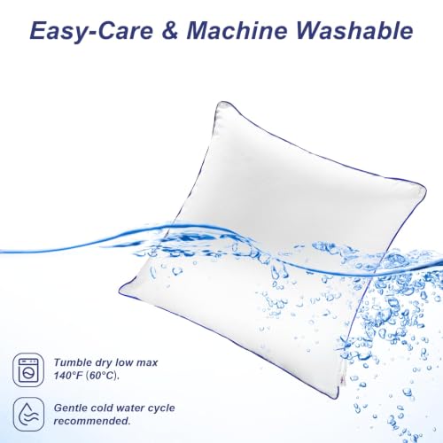 18x18 Pillow Inserts Set of 2, Soft Hypoallergenic Square Throw Pillow Inserts for Couch, Sofa – Oeko-TEX Certified Virgin Down Alternative Filling, Machine Washable - color: Blue, size: 18x18 Inch (Set of 2)