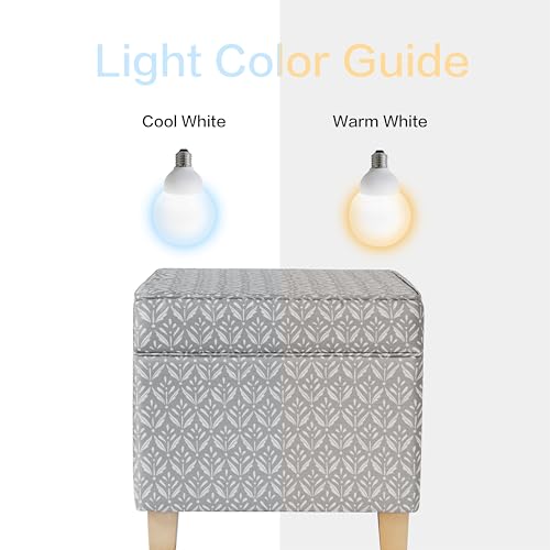 HomePop 18" Classic Square Storage Ottoman - Light Grey Print - color: Light Grey