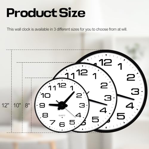 Night Light Wall Clocks Battery Operated, 12 Inch Silent Wall Clock for Bedroom Night Glow, Sound Control Luminous Wall Clocks for Living Room Decor, LED Wall Clock Modern for Kitchen Office - size: 12 Inch
