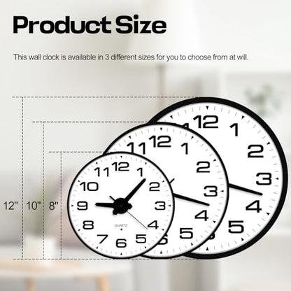 Night Light Wall Clocks Battery Operated, 12 Inch Silent Wall Clock for Bedroom Night Glow, Sound Control Luminous Wall Clocks for Living Room Decor, LED Wall Clock Modern for Kitchen Office - size: 12 Inch
