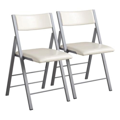 Folding Chairs 2 Pack, 450Lbs Heavy Duty Foldable Dining Chair,Bright White | 1.37" Folded, Waterproof Rustproof Indoor Outdoor Padded Folding Chairs for Dining Room, Conference Rooms, Weddings, Events - color: Bright White