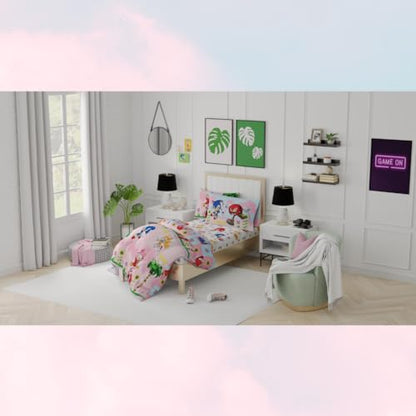Franco Sonic the Hedgehog Amy Rose Anime Kids Bedding Super Soft Comforter and Sheet Set with Sham, 5 Piece Twin Size, (Officially Licensed Product) - color: Sonic the Hedgehog Girl, size: Twin