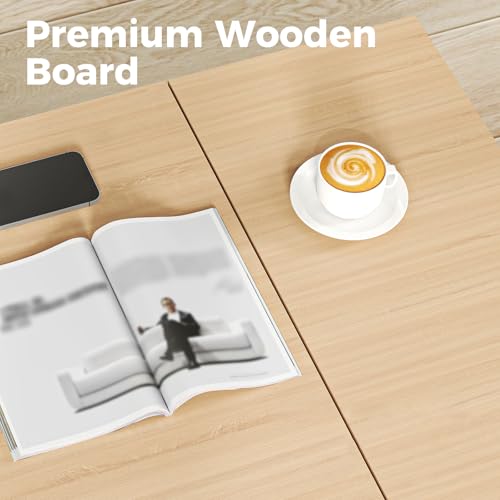 COMHOMA Lift Top Coffee Tables for Living Room, 39" Center Table with Hidden Storage Compartment, Adjustable Wooden Tea Table for Small Spaces, Natural Oak - color: Natural Oak