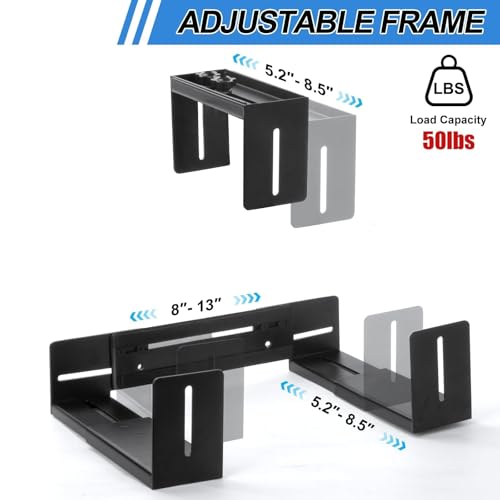 Monitor Wall Mount with Keyboard Tray and PC Wall Mount Set, Monitor and Keyboard Wall Mount Height Adjustable Fits 17"-32" Computer Screens, All in One PC Wall Mount with VESA Standard, 26" Wide Plat - color: Satin Black