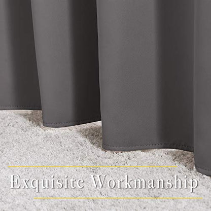NICETOWN Blackout Window Curtains 63 inch Length 2 Panels - Grommet Top Room Darkening Thermal Insulated Solid Vertical Drapes for Bedroom/Kid Room (37 x 63 Inch, Grey) - color: Grey, size: 37"W x 63"L (Pack of 2)