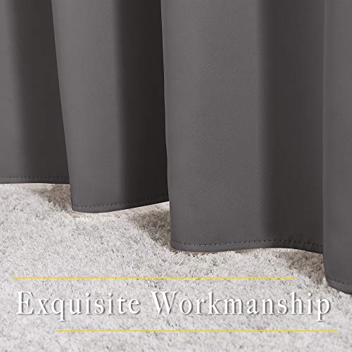 NICETOWN Blackout Grey Window Treatments 84 inch Long, Grommet Top Room Darkening Thermal Insulated Solid Vertical Curtains & Drapes for Bedroom/Kid Room, 2 Panels, W40 x L84 - color: Grey, size: 40"W x 84"L (Pack of 2)