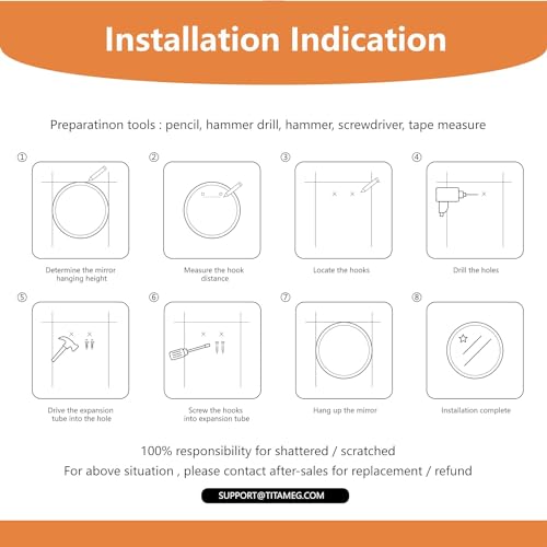 Frameless Round Mirror 30 Inch, Round Mirror with 1 inch Beveled Edge, Beveled Bathroom Mirrors for Vanity, Living Room, Entryways - size: 30"L x 30"W