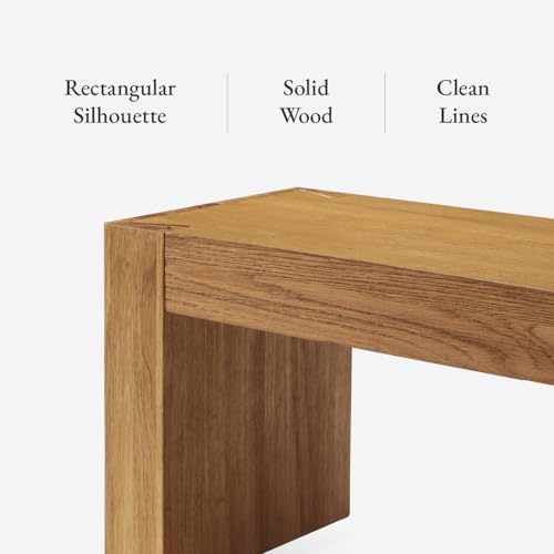 Maven Lane Zeno Bench, Natural Solid Wood | Handcrafted Solid Wood Bench, Ideal for the Living Room, Entryway, Foot of the Bed, or Extra Dining Table Seating - color: Weathered Natural