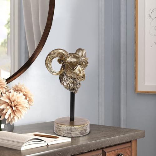 Handcrafted Resin Sculpture (Bighorn)- Modern Home Decor Accent, Trending Living Room & Office Decor, Elegant Tabletop & Shelf Decor for Desk, Bookshelf, Nightstand - Unique Gift Idea - style: Bighorn