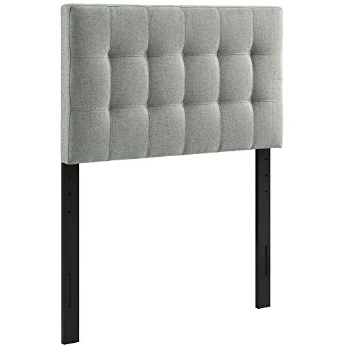 Ergode Lily Twin Upholstered Linen Fabric Tufted Headboard - Sophisticated and Durable Gray Bed Accessory