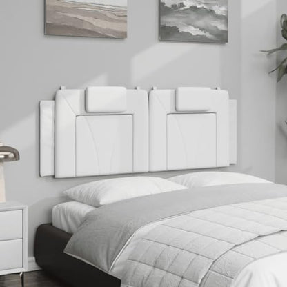 Viana Headboard Cushion, 53.9 inch Upholstered Bed Backrest Support, Faux Leather Wall-Mounted Pillow for 54 inch Mattress, White