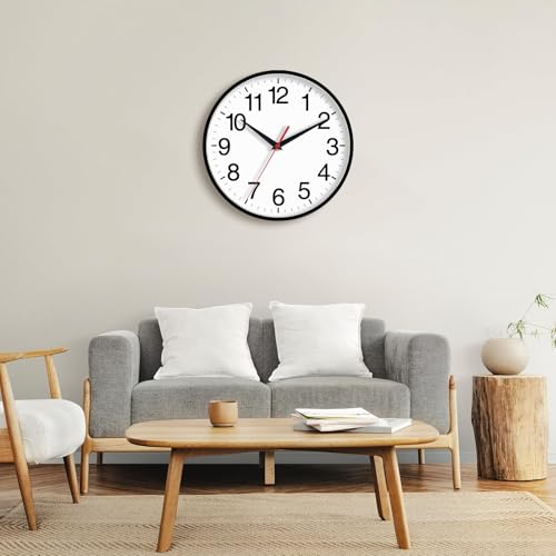 Wall Clock Analog 18 Inch Black Battery Operated Silent Clock | Large, Easy To Read, Non Ticking, Round, Accurate, Kitchen, Living Room, Classroom, Office, School - color: A_black, size: 18 Inch