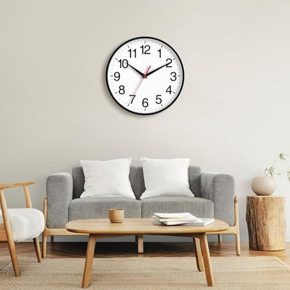 Wall Clock Analog 18 Inch Black Battery Operated Silent Clock | Large, Easy To Read, Non Ticking, Round, Accurate, Kitchen, Living Room, Classroom, Office, School - color: A_black, size: 18 Inch
