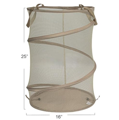 Household Essentials Pop-Up Mesh Laundry Hamper, Beige - color: Beige