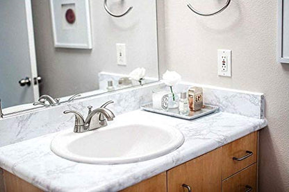 Marble Peel and Stick Wallpaper Kitchen Countertop & Cabinets Contact Paper | 17.7 inch x 78.7 inch Granite Wall Paper for Old Furniture Self Adhesive and Removable Easy to Apply - color: Gray/White, size: 17.7" x 78.7"