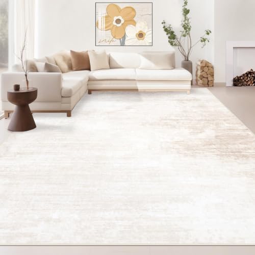 Area Rugs 10x14 Living Room: Washable Rug Modern Abstract Large Rugs Soft Non Slip Neutral Rug Stain Resistant Indoor Carpet for Bedroom Kitchen Dining Room Home Office Rugs(Beige, 10'x14') - color: Beige, size: 10' x 14' (Rectangular)