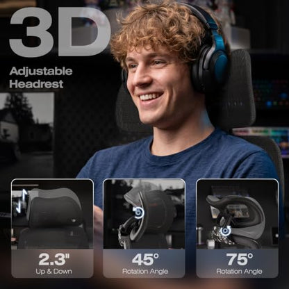 X100 Ergonomic Mesh Office Chair with Footrest, Big and Tall Home Desk Chair with 5D Flip-Up Arms, Adjustable 3D Lumbar Support, Gaming & Executive Computer Chair (Night Reaper) - color: Night Reaper