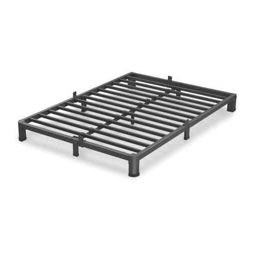 VIPSHOW 4 Inch Full Bed Frame with Round Corners No Box Spring Needed | 3500lbs Heavy Duty, 4 mattress stoppers, Noise-free, Easy assembly & anti-slip rubber covers, Kid & pet friendly - size: Full, style: 4 Inch