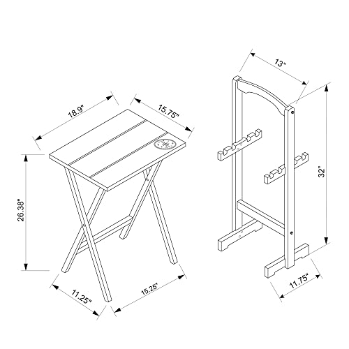 Linon Home Décor Atlas Compass Set Tray Table, Gray - color: Light Gray