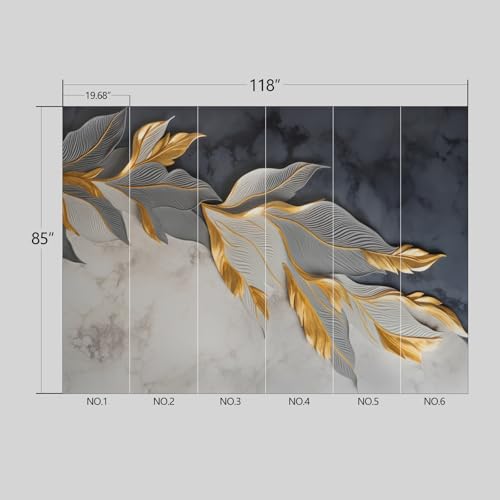 Simple Modern Abstract Gold-Leaf wall Mural Peel and Stick Wallpaper for Bedroom Living Room - 85"x118" - color: B21, size: 85"x118"