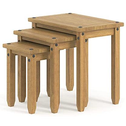 Small Coffee Table - Wood Nesting Tables - Small Coffee Tables for Living Room - Nesting Tables Set of 3 - Brown - color: Brown