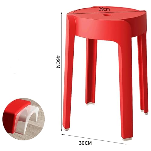 Lightweight Dining Chairs Round Stackable Stools ABS Dining Room Chairs Portable Diner Chair Backless Nesting Stack Stools 4 Pack(Light Blue) - color: Light Blue