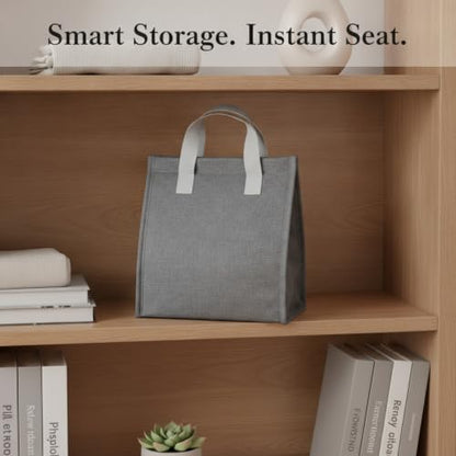Multipurpose Foldable Ottoman Cube, 9.8-Inch Hidden Storage Seat for Entryway and Living Room (1 Piece)