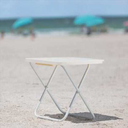 Folding Table Square Portable Compact with Hard Plastic Surface | 65 lb Max Load, Folds Flat for Storage, 40 x 40 x 39.8 cm, 1.86 kg, No Assembly Required