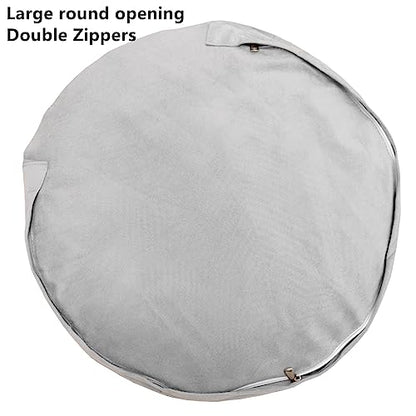 Asuprui Pouf Ottoman Unstuffed Round Poof Seat Foot Stool Ottoman Foot Rest No Filler 20x20x12 Inches Fuzzy Chair Floor Pouf Storage for Living Room Bedroom Coffee