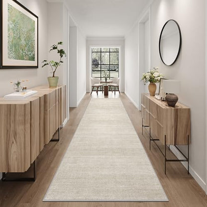 Art&Tuft 2'6"x14 Runner Rug Non Slip, Washable Rug Runners for Hallways,Beige - color: Stripe-beige, size: 2'6" X 14'