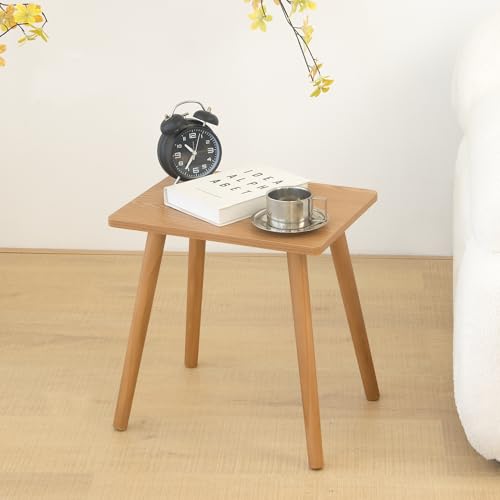 AWASEN Mid Century Modern Side Table, Small End Table for Living Room Bedroom Office Small Spaces, Modern Side Table Nightstand with Solid Wood, Easy Assembly, (Brown) - color: Brown