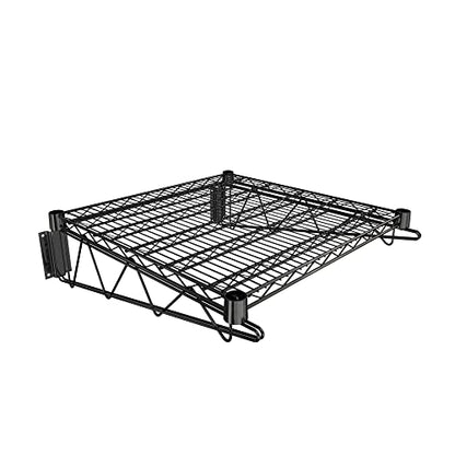 24" x 24" Black Epoxy Wire Wall Mount Shelf - color: Black, size: 24" x 24"